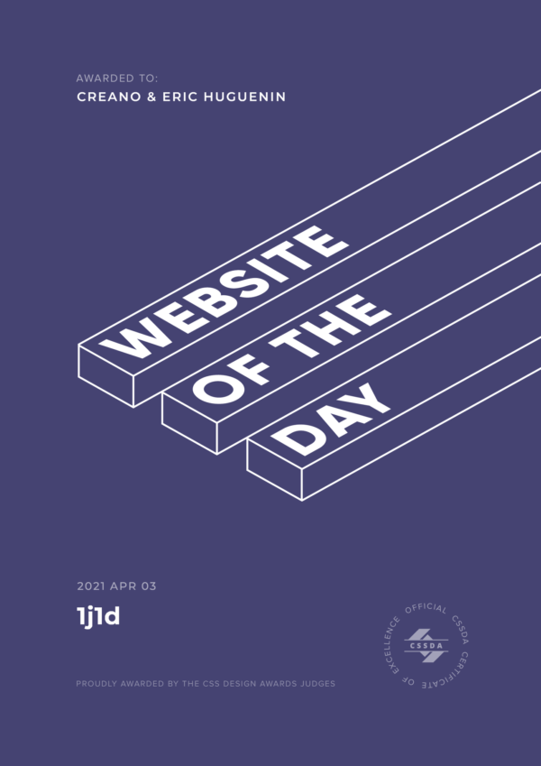 Website of the Day CSS Design Awards, 1J1D