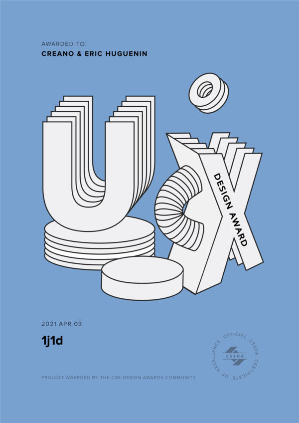 UX Design CSS Design Awards, 1J1D