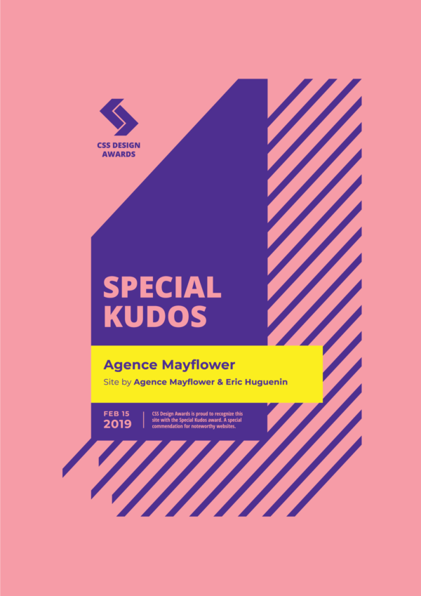 Special Kudos CSS Design Awards, Agence Mayflower