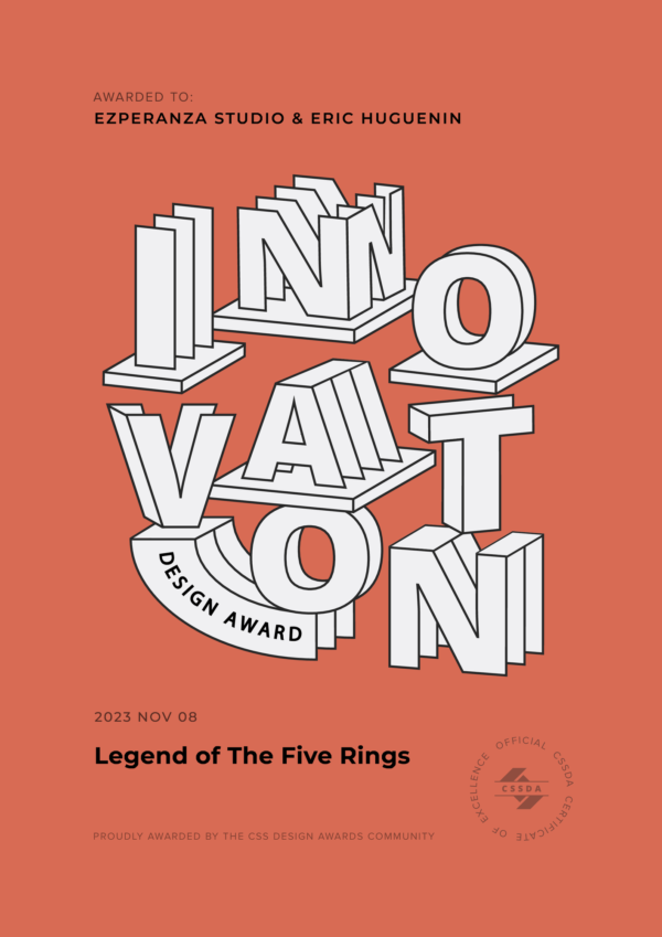 Innovation CSS Design Awards, Asmodee : Legend Of The Five Rings