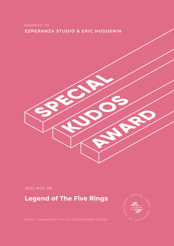 Special Kudos CSS Design Awards, Asmodee : Legend Of The Five Rings
