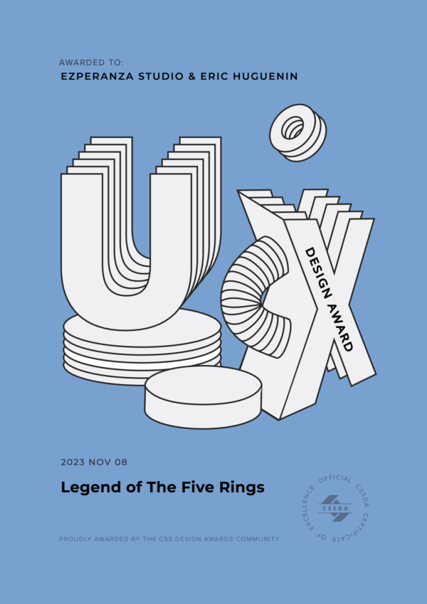 UX Design CSS Design Awards, Asmodee : Legend Of The Five Rings