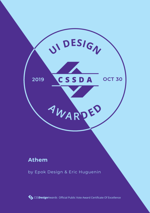 UI Design CSS Design Awards, Athem