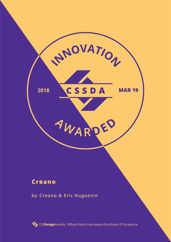 Innovation CSS Design Awards, Creano