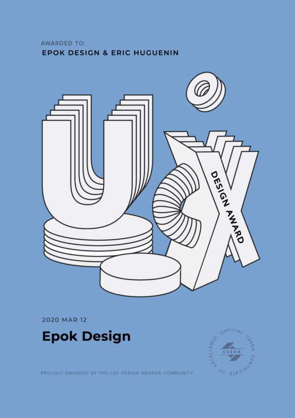 UX Design CSS Design Awards, Epok Design 20