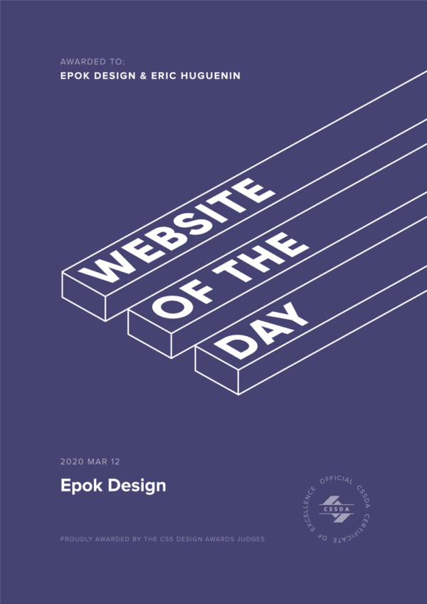 Website of the Day CSS Design Awards, Epok Design 20