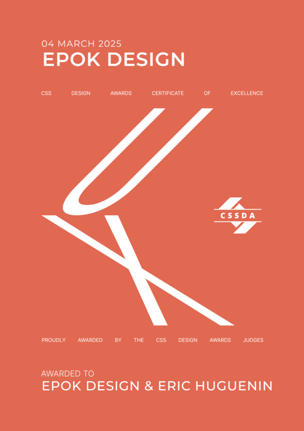 UX Design CSS Design Awards, Epok Design 24