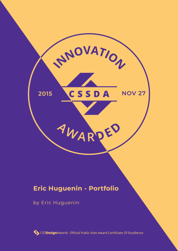 Innovation CSS Design Awards, Eric Huguenin - Portfolio 15