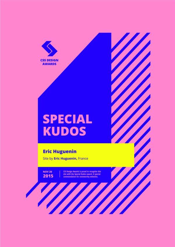 Special Kudos CSS Design Awards, Eric Huguenin - Portfolio 15