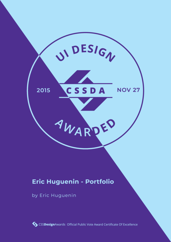 UI Design CSS Design Awards, Eric Huguenin - Portfolio 15