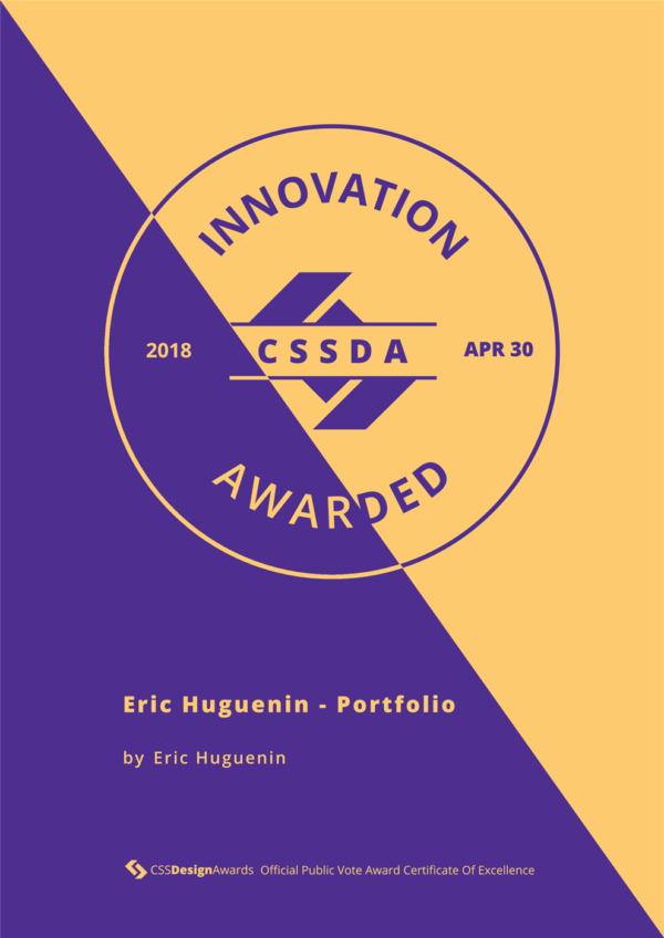 Innovation CSS Design Awards, Eric Huguenin - Portfolio 18