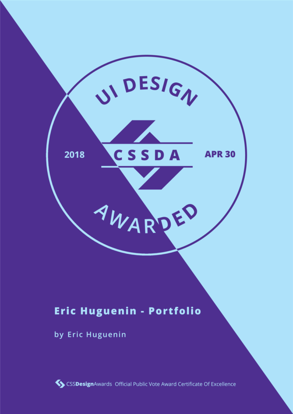 UI Design CSS Design Awards, Eric Huguenin - Portfolio 18