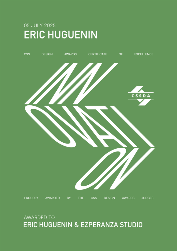 Innovation CSS Design Awards, Eric Huguenin - Portfolio 25