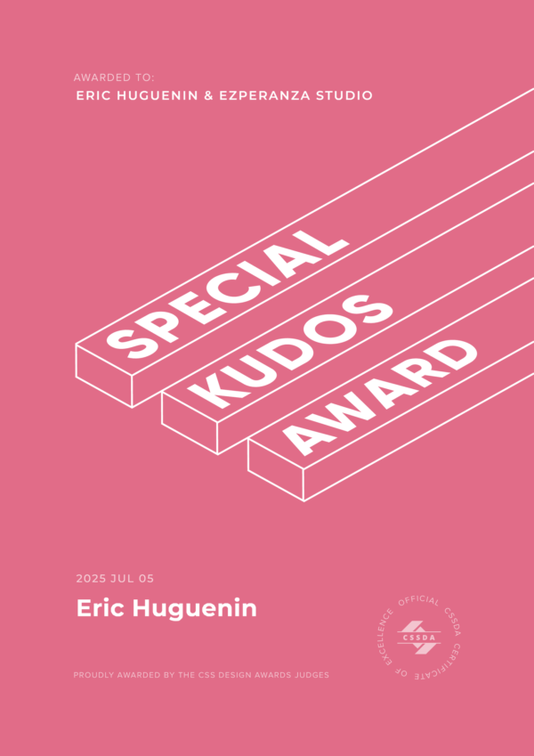 Special Kudos CSS Design Awards, Eric Huguenin - Portfolio 25