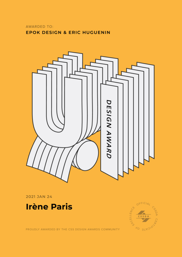UI Design CSS Design Awards, Irène Paris