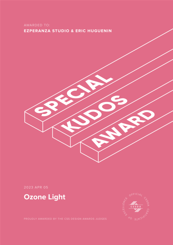 Special Kudos CSS Design Awards, Ozone Light