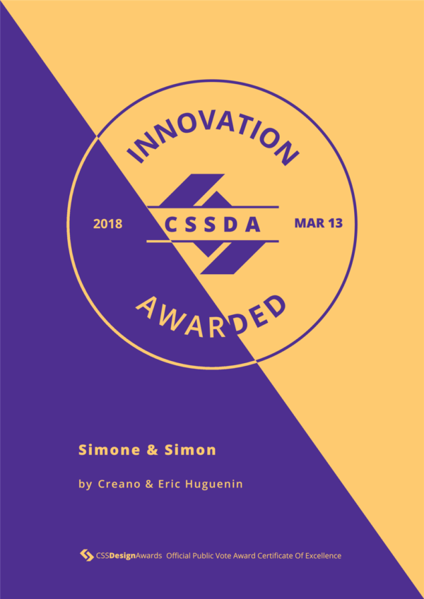 Innovation CSS Design Awards, Simone & Simon