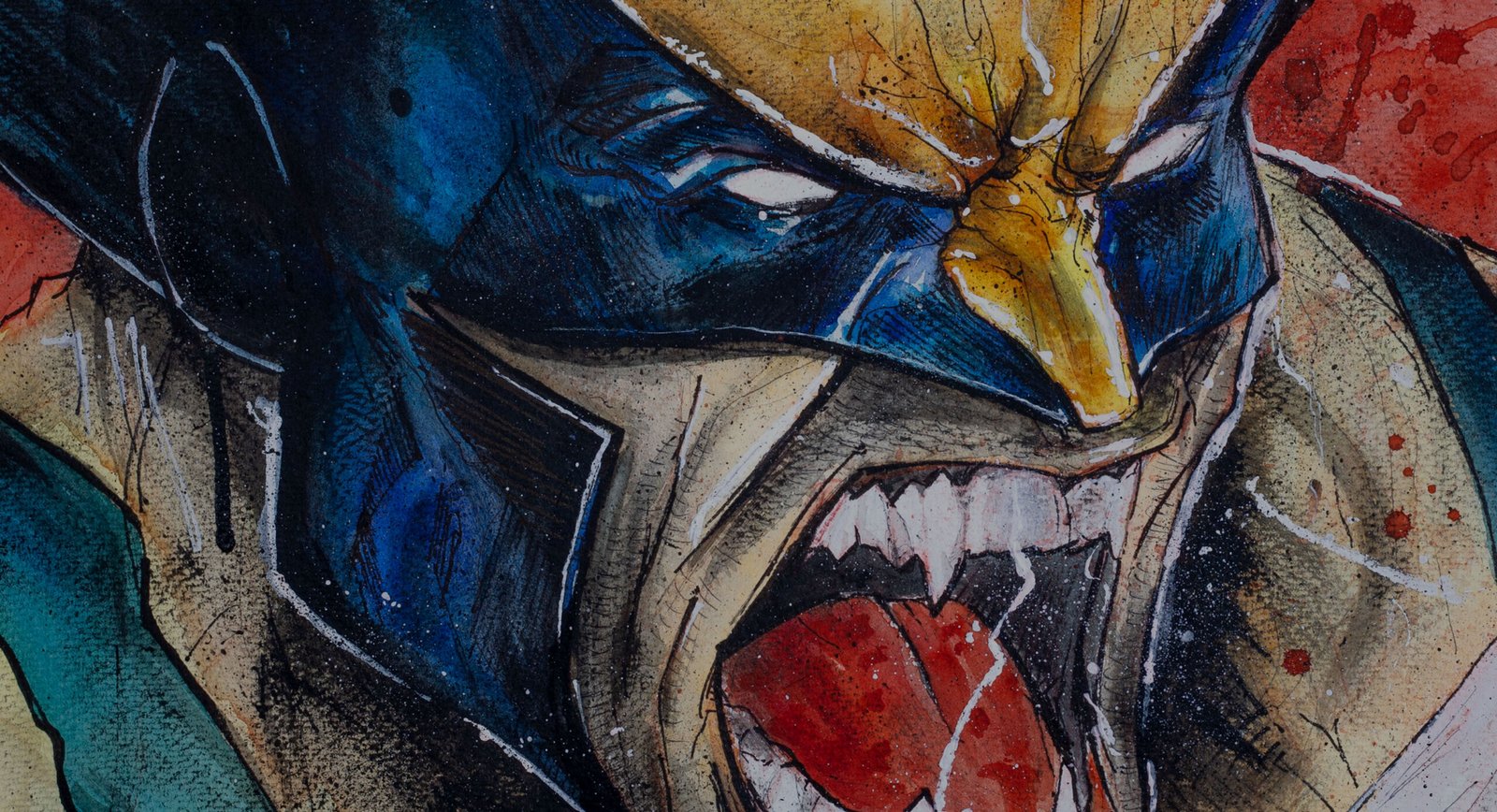 Un Jour Un Dessin. Dessin de Wolverine à l'encre par Matthieu Bolufer, utilisé en couverture du projet.